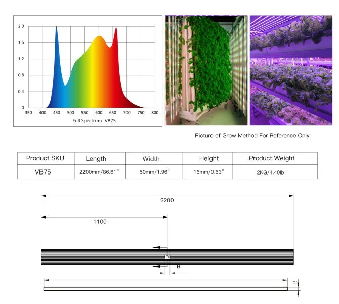 Vertical Farming Hydroponic System Greenhouse 35W 75W LED Grow Light