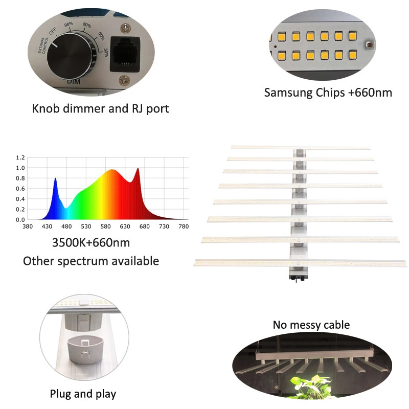 Octopus Commercial Vertical Farming Medical Plants Full Spectrum 640W Bar Spydr LED Grow Light